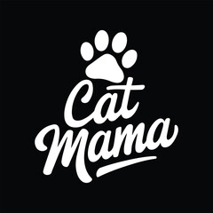 Cat mama typography t-shirt vector illustration