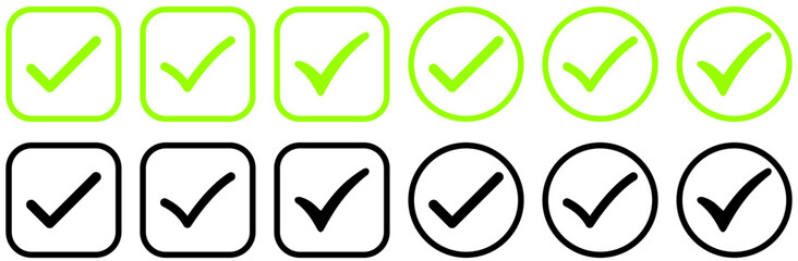 checkmark icon vector symbol, sign, yes, right, checkbox, agreement, ok vector on white background