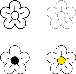 Flower icon. Flower icons set isolated on white background. Flower bouquet icon, bouquet icon, botanical icon, simple flower icon, flower line icon. Flowers vector elements collection. Floral icon set