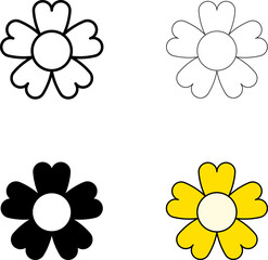 Flower icon. Flower icons set isolated on white background. Flower bouquet icon, bouquet icon, botanical icon, simple flower icon, flower line icon. Flowers vector elements collection. Floral icon set