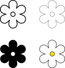 Flower icon. Flower icons set isolated on white background. Flower bouquet icon, bouquet icon, botanical icon, simple flower icon, flower line icon. Flowers vector elements collection. Floral icon set