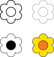 Flower icon. Flower icons set isolated on white background. Flower bouquet icon, bouquet icon, botanical icon, simple flower icon, flower line icon. Flowers vector elements collection. Floral icon set