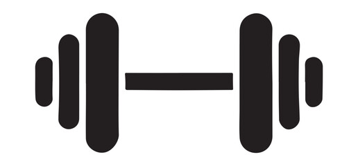 Dumbbell Weightlifting Silhouette Illustration for Fitness and Exercise