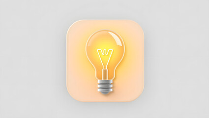 a glowing lightbulb icon, shining brightly, symbolizing idea and innovation