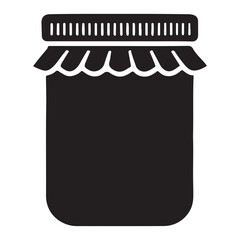 Homemade Preserves Vector Icon Illustration Delicious Fruit Jam Silhouette