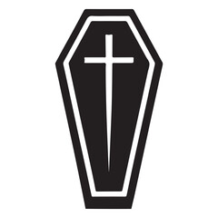 Obraz premium Embrace Eternity Symbolizing Faith Coffin with Cross Vector Illustration