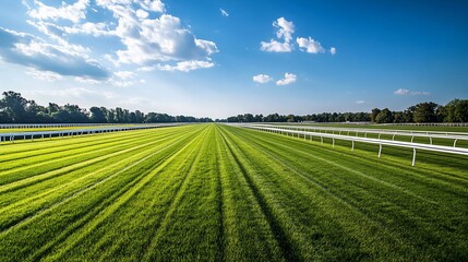 Naklejka premium Empty racetrack fairway under a summer sky