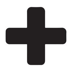 Obraz premium Black plus sign symbol image for math concepts and addition