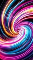 Obraz premium A vibrant swirl of colors, creating a mesmerizing spiral pattern with dynamic energy and movement.