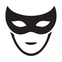 Black Mask Icon Anonymity and Mystery Character Face Silhouette