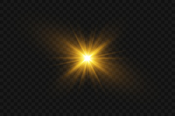 Obraz premium Shining star effect. Luminous bright light rays and flash of light.