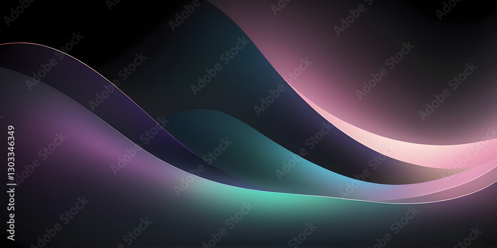 Poster ethereal flow: abstract layers of luminous color, creating a sense of depth and movement.