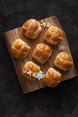 Traditional Easter Homemade English Hot Cross Buns