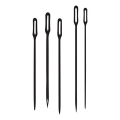 Sewing needles illustration set of craft making tools and equipment