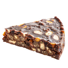 Obraz premium Panforte Slice.Traditional Italian Dessert With Nuts And Spices,Perfect For The Holidays