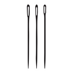 Sewing Needles Set With Eyes Craft Tailoring Tool Black Silhouette