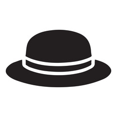 Stylish Black Bowler Hat Icon A Classic Fashion Accessory Image