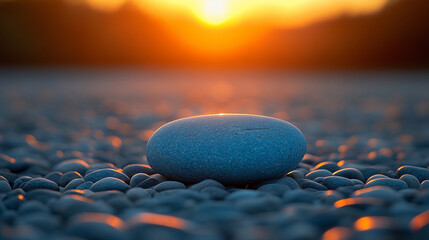 A polished pebble, smooth and radiant, captures ethereal allure with its tactile intricacies and kaleidoscopic hues, whispering timeless narratives shaped by nature's artistry through the ages