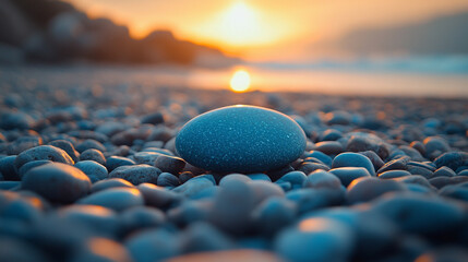 A polished pebble, smooth and radiant, captures ethereal allure with its tactile intricacies and kaleidoscopic hues, whispering timeless narratives shaped by nature's artistry through the ages