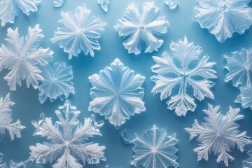 Magical Frosted Ice Background Wallpaper in Soft Sky Blue Color
