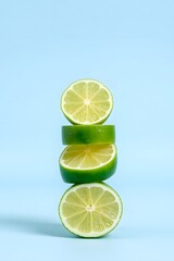 lime on a blue background