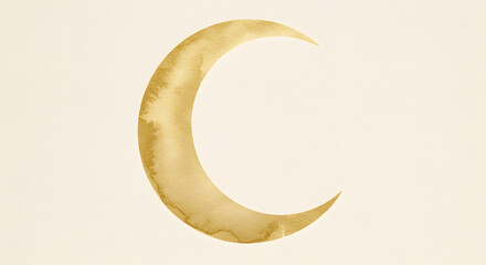 Elegant watercolor crescent moon design golden hues illustration art sky on transparent background