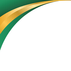 Blank business background green and gold curved divider