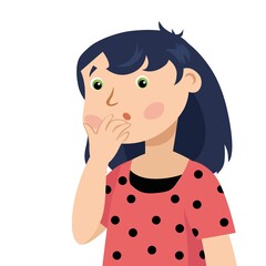 Surprised girl on a white background
