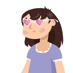 A girl in   in the form of hearts