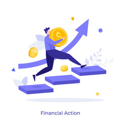 Business Scene With Character Cartoon Illustration