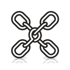 2D link web icon in line style