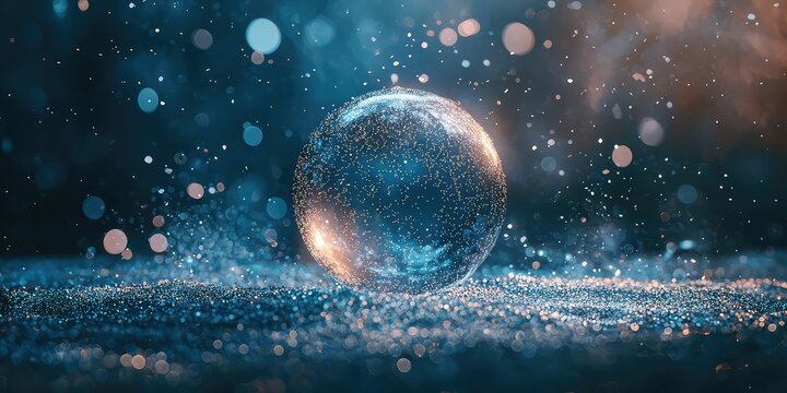 Mystical floating orb of stardust symbolizing online reviews