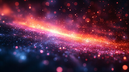 Fototapeta premium A vibrant holographic solar flare bursts through a cosmic display, symbolizing the intersection of futuristic technology and natural energy, capturing the awe-inspiring force of the universe's power. 