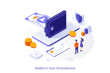 Modern Isometric Business Illustration. Vector