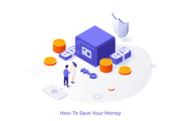 Modern Isometric Business Illustration. Vector