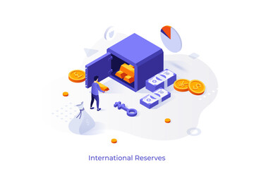 Modern Isometric Business Illustration. Vector