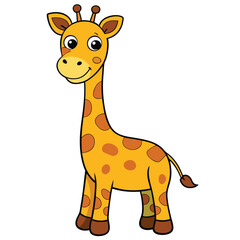 Fototapeta premium Giraffe Cartoon Cute Vector Illustration White Background