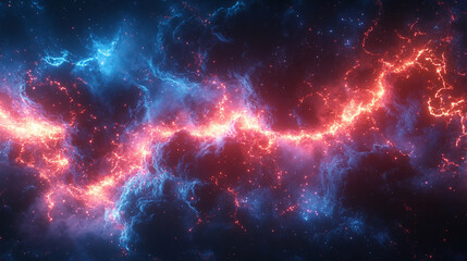 Fototapeta premium A powerful lightning strike with sparks illuminates the sky, symbolizing danger, energy, and nature's raw power in a dramatic, modern scene of a thunderbolt