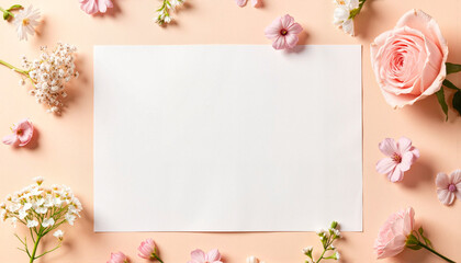 Elegant bridal shower invitation mockup with floral decorations, celebration
