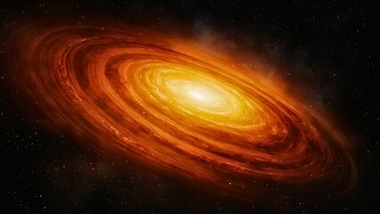 spiral galaxy, galaxy in the universe with the star dusts and the color in yellow and orange.