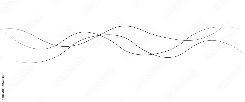 Poster Vector curve wave seamless pattern background. Abstract thin gray and white wavy lines background. Thin wavy curve line vector background.