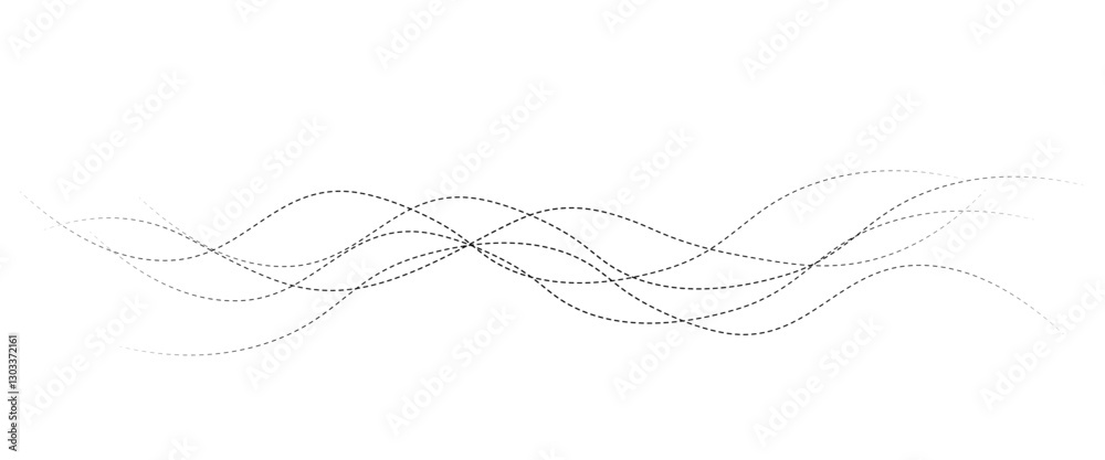 Poster Vector curve wave seamless pattern background. Abstract thin gray and white wavy lines background.