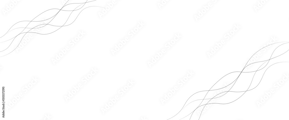 Poster Abstract thin gray and white wavy lines background. Thin wavy curve line vector background.