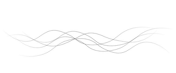 Vector curve wave seamless pattern background. Abstract thin gray and white wavy lines background.