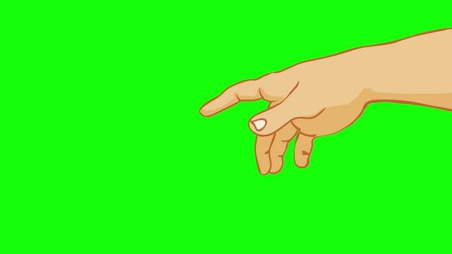 God hand, finger touch animation. Creation adam, human. Michelangelo depicted sistine. Transparent back. Green screen, footage video.