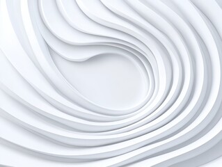 Abstract white wave patterns creating a smooth, flowing design with depth
