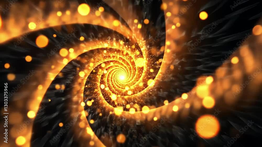 Aufkleber Bright particles create a motion visual representing sound and music in a swirling vortex of energy, Wave of bright particles, sound and music motion visualization