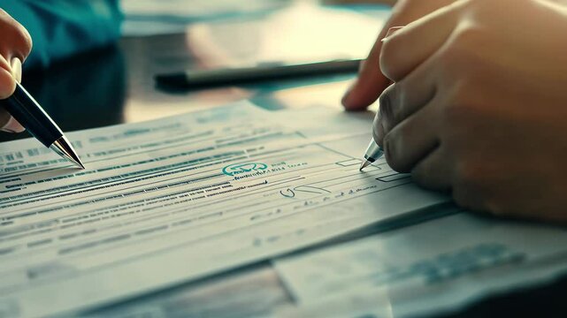 Doctor completing patient registration form in a healthcare setting during daytime, doctor is filling out the patient's registration form