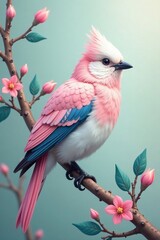 Soft pastel bird wallpaper featuring intricate nature details, pattern, birds, lovely
