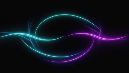 Abstract Light Waves in Vibrant Colors on a Dark Background